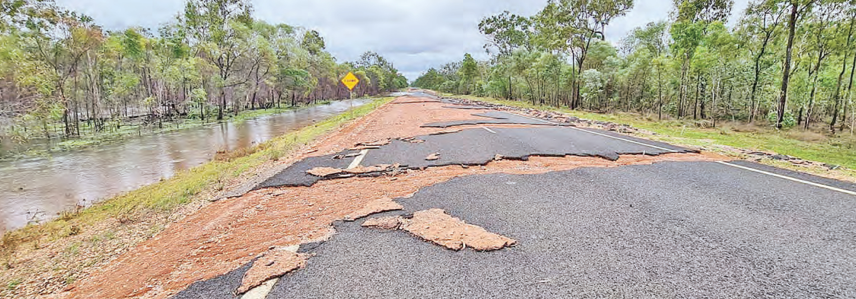 Road damage on Peninsula Developmental Road