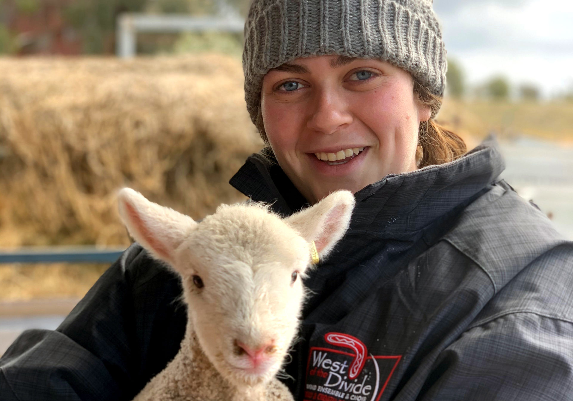Louisa with lamb