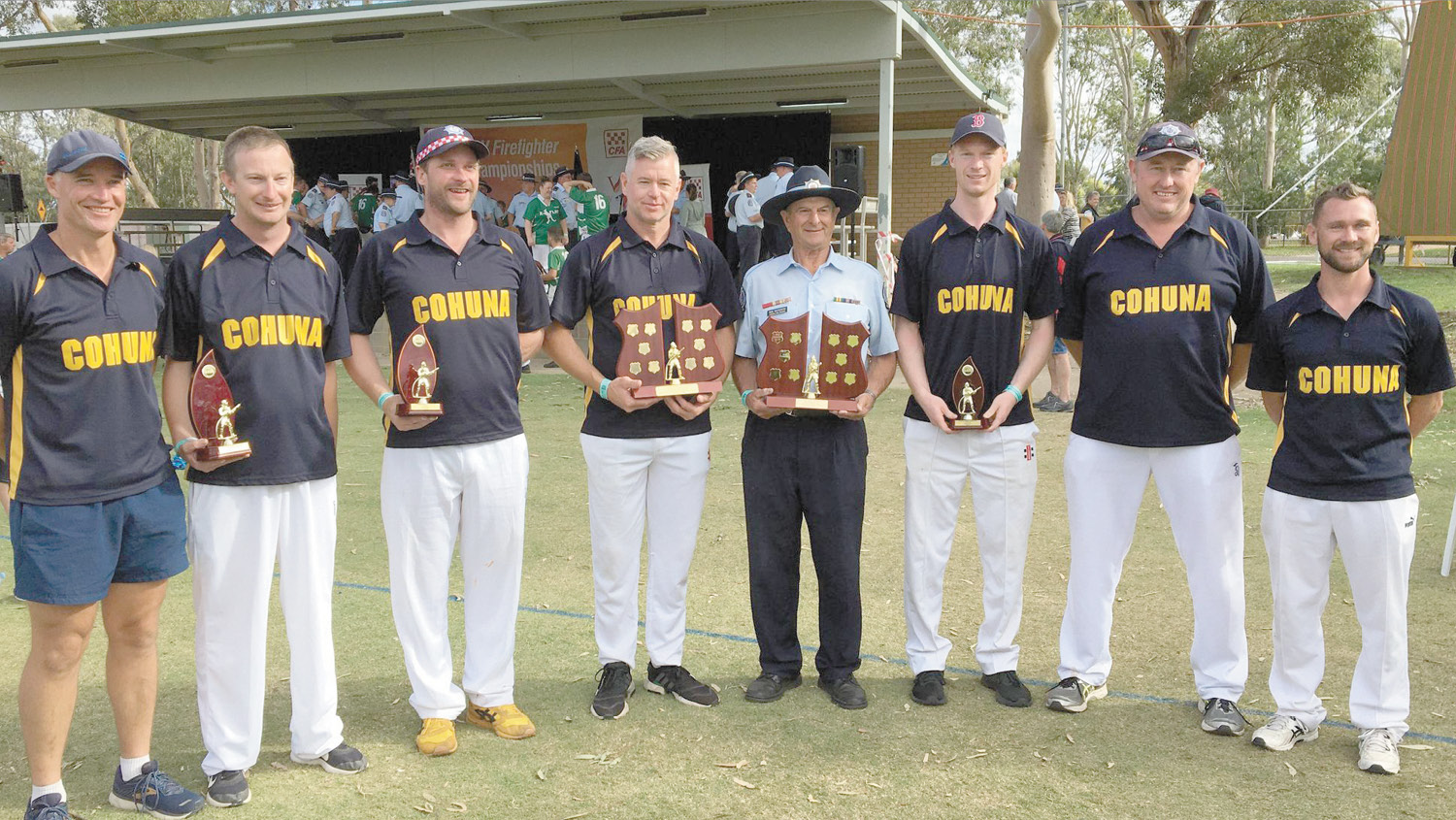 Cohuna Fire Brigade with trophies