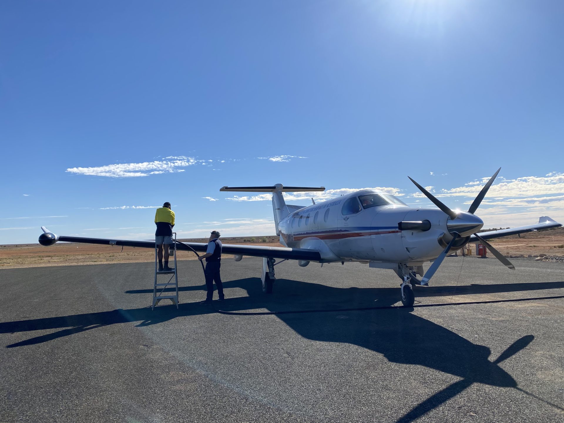 Refuelling at Forrest Airport