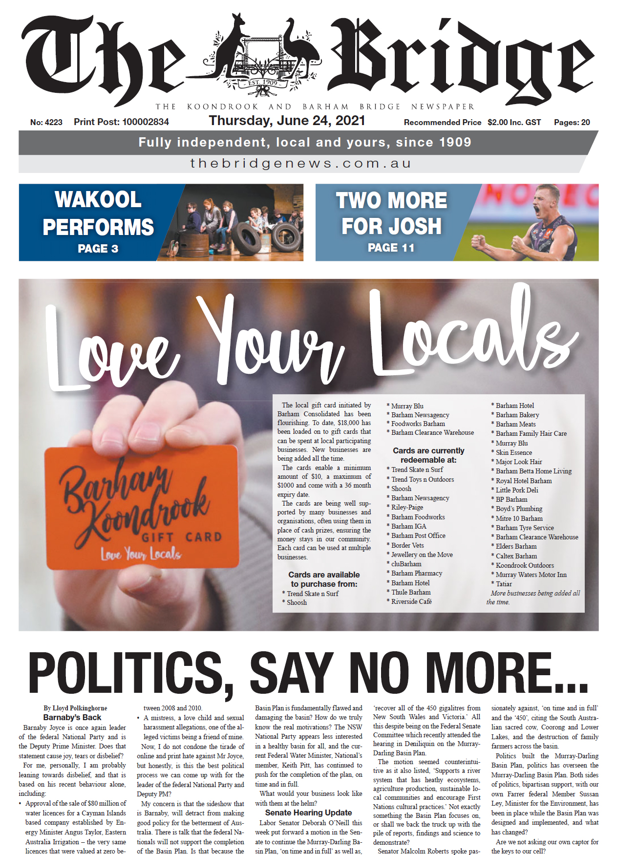 The Koondrook and Barham Bridge Newspaper 24 June 2021
