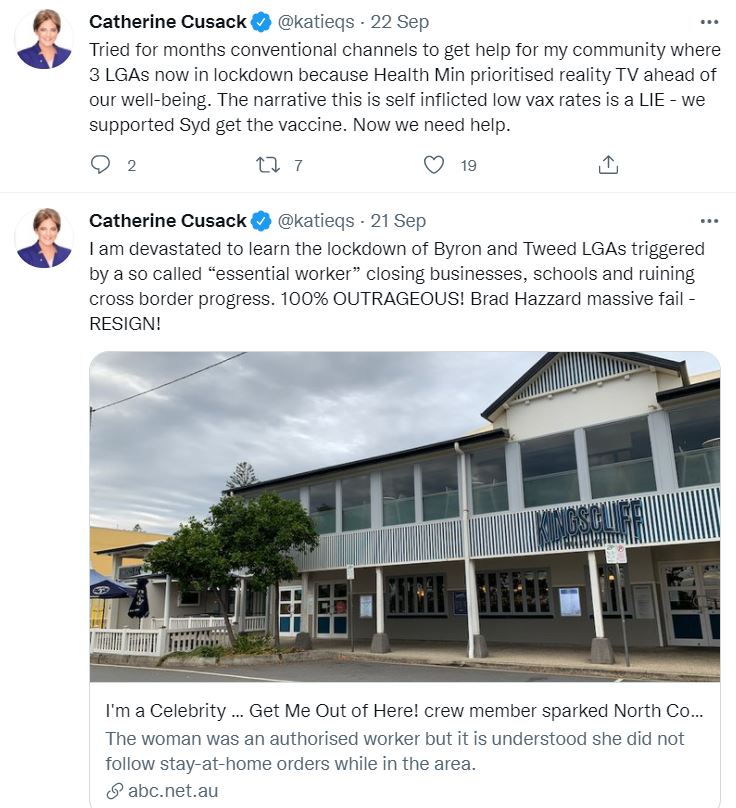 Catherine Cusack tweet