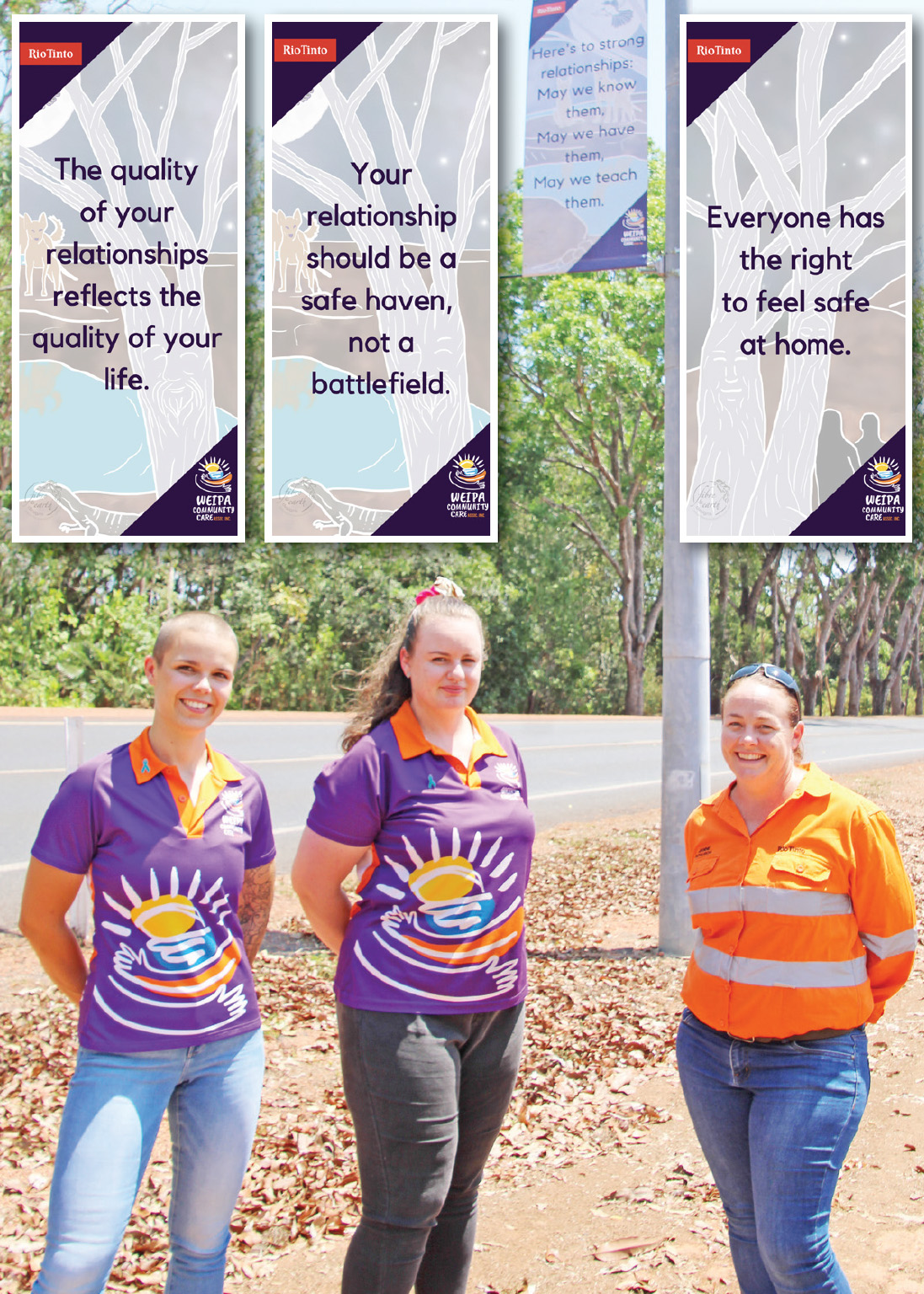 Anti domestic violence banners