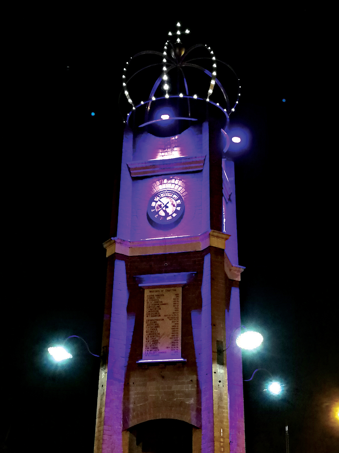 Clocktower illuminated
