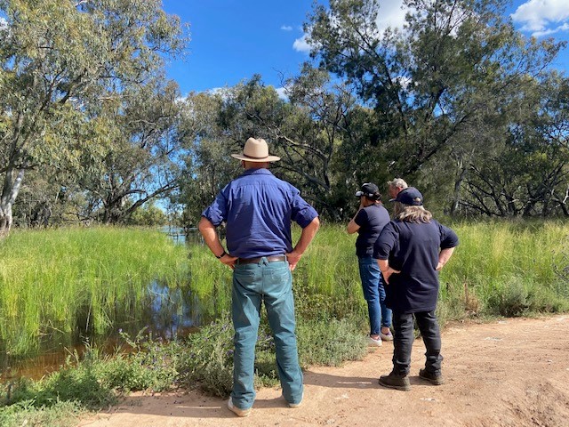 Rural Aid conusellor meet with farmers