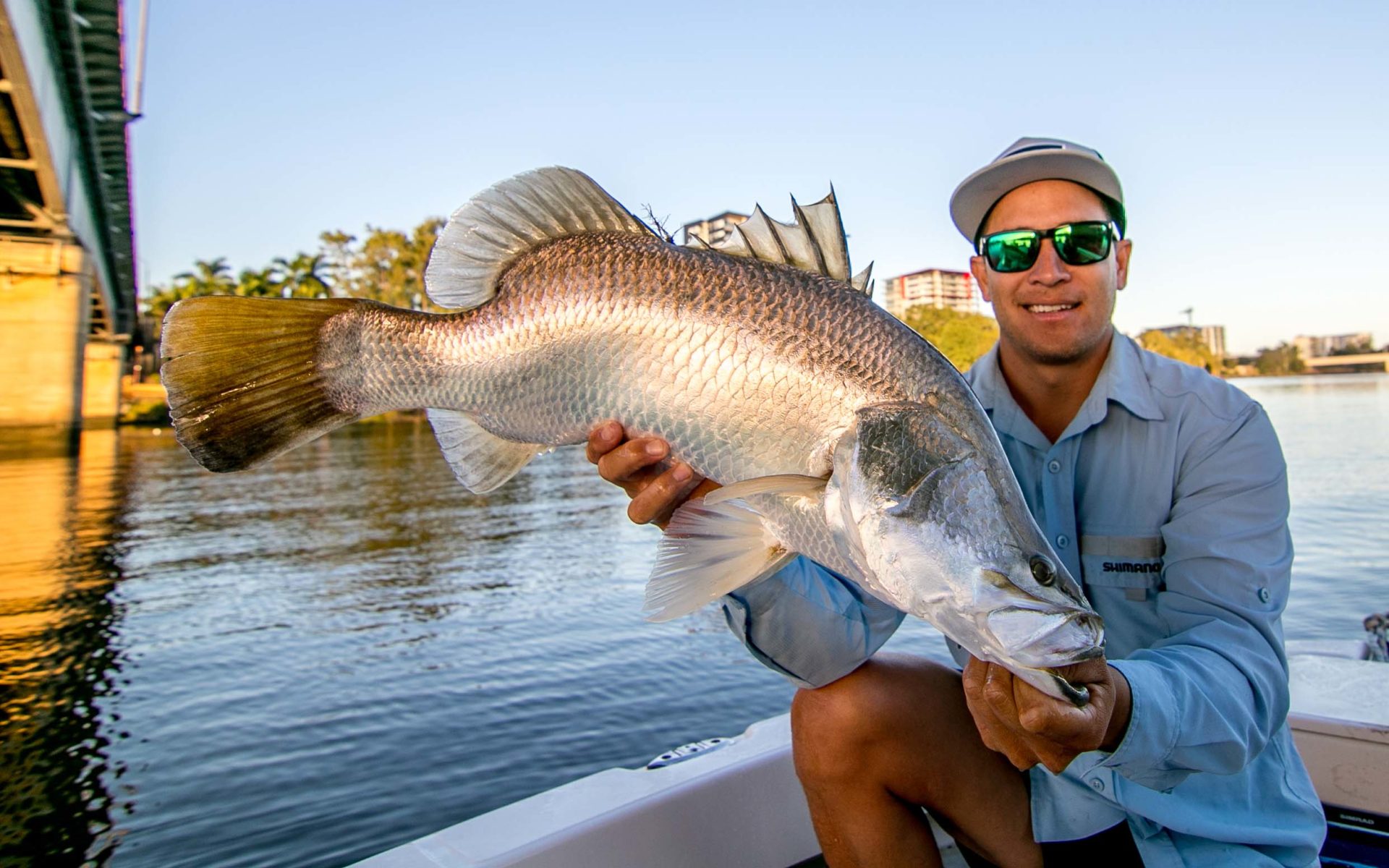 Catching barramundi in Rockhampton
