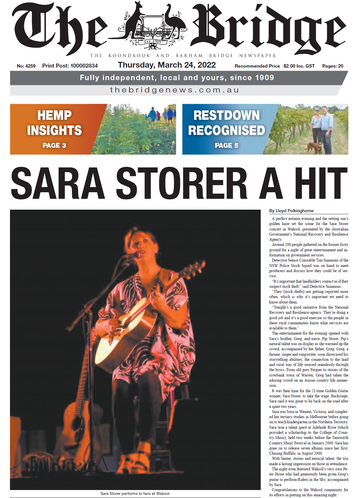 The Koondrook and Barham Bridge Newspaper 24 March 2022