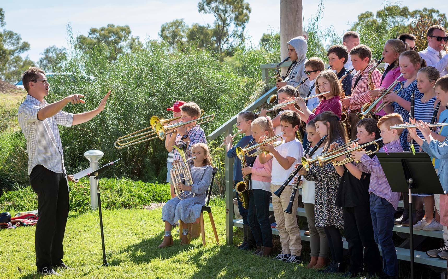 Teacher and students