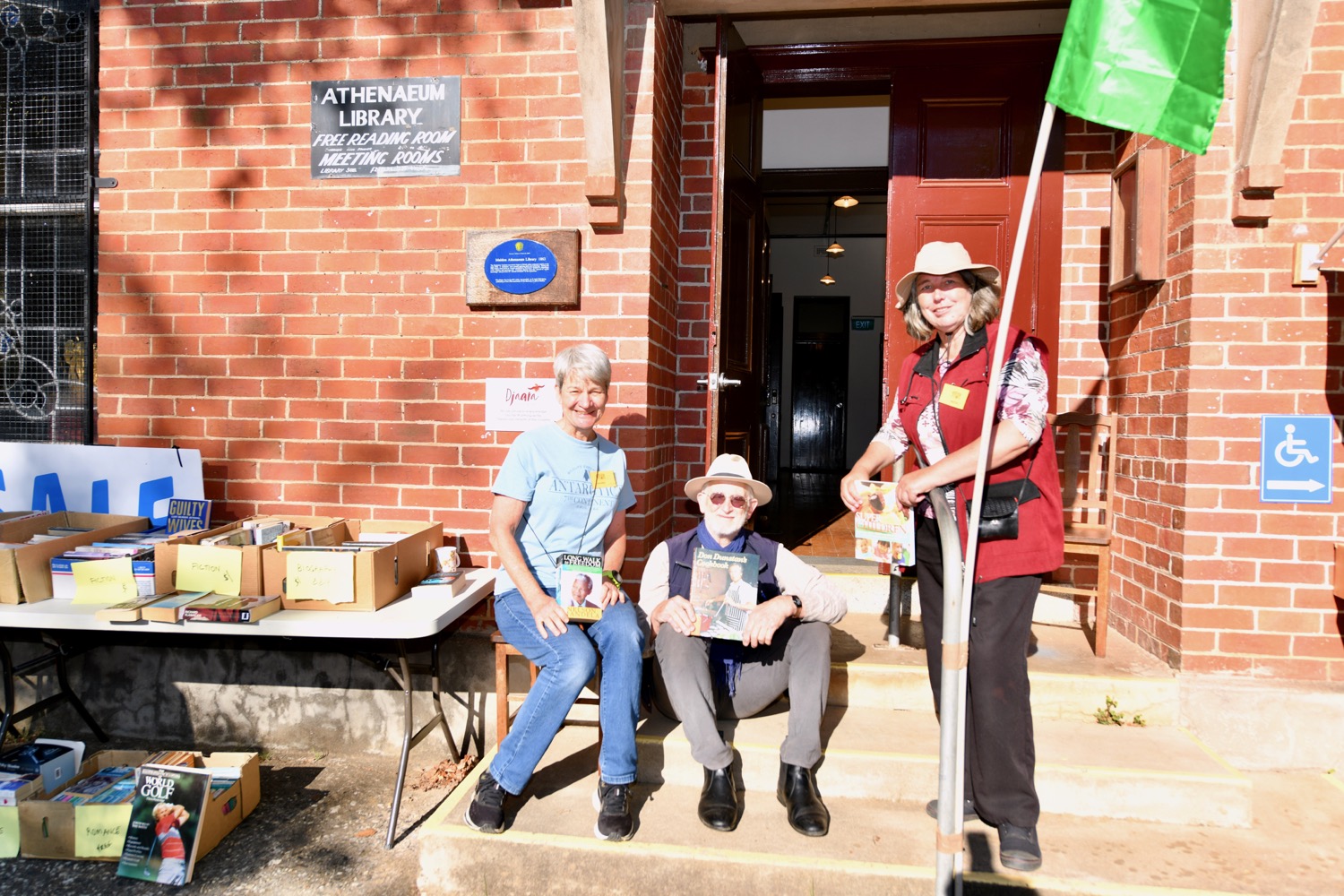 Volunteers at the Athenaeum Library garage sale that raised over $500.