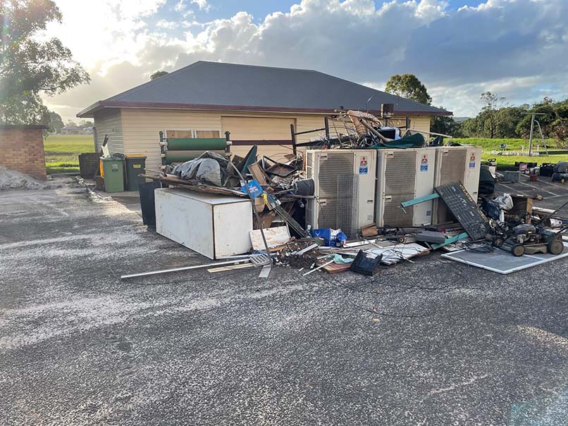 Flood damage to South Lismore Bowls Club