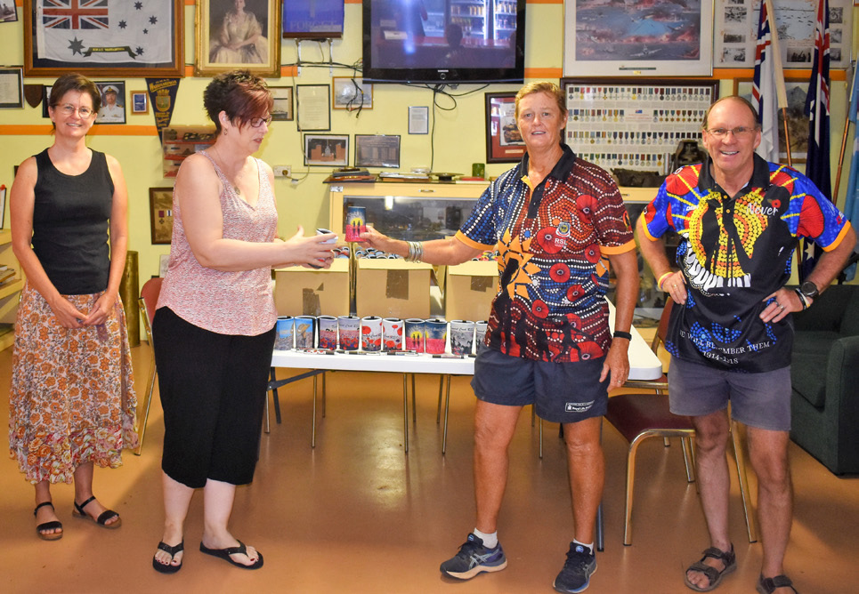 Artist hand delivers stubby coolers