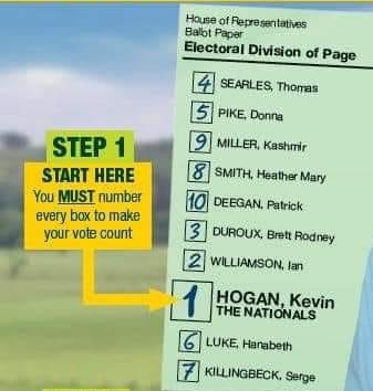 Hogan How to vote card