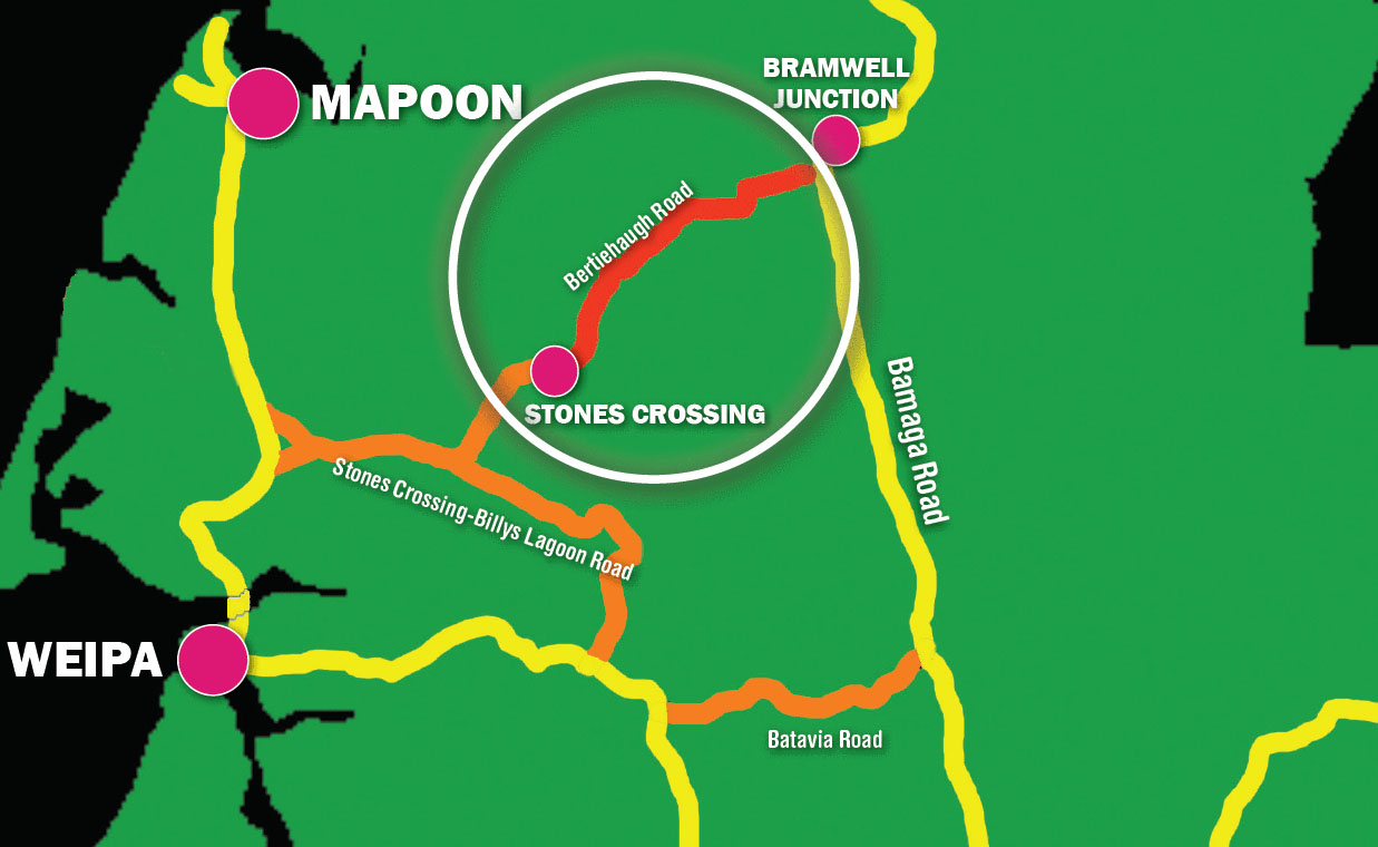 Bertiehaugh Road on map