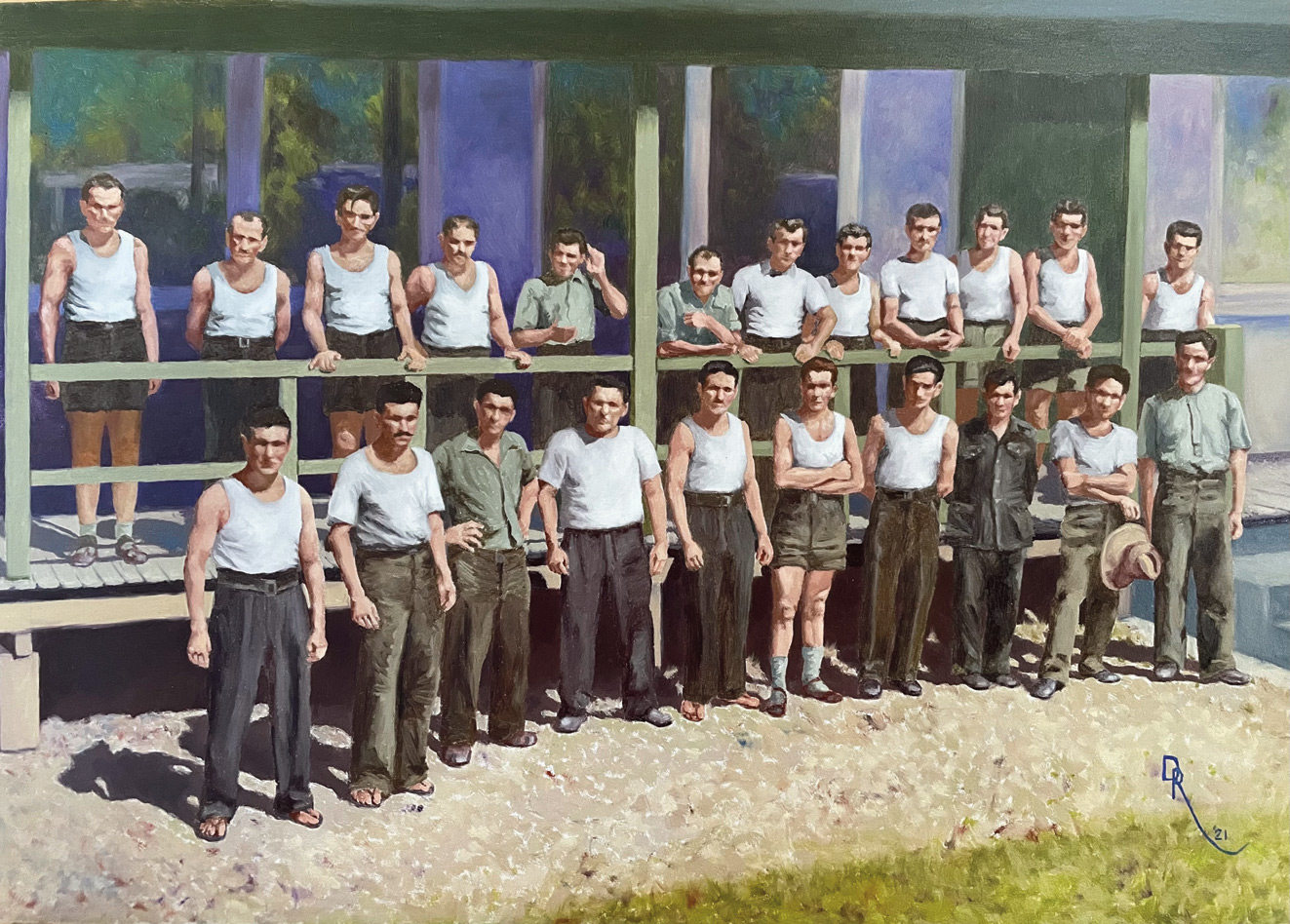 22 Original Internees POW Camp 15 by Dorothy Roddy.