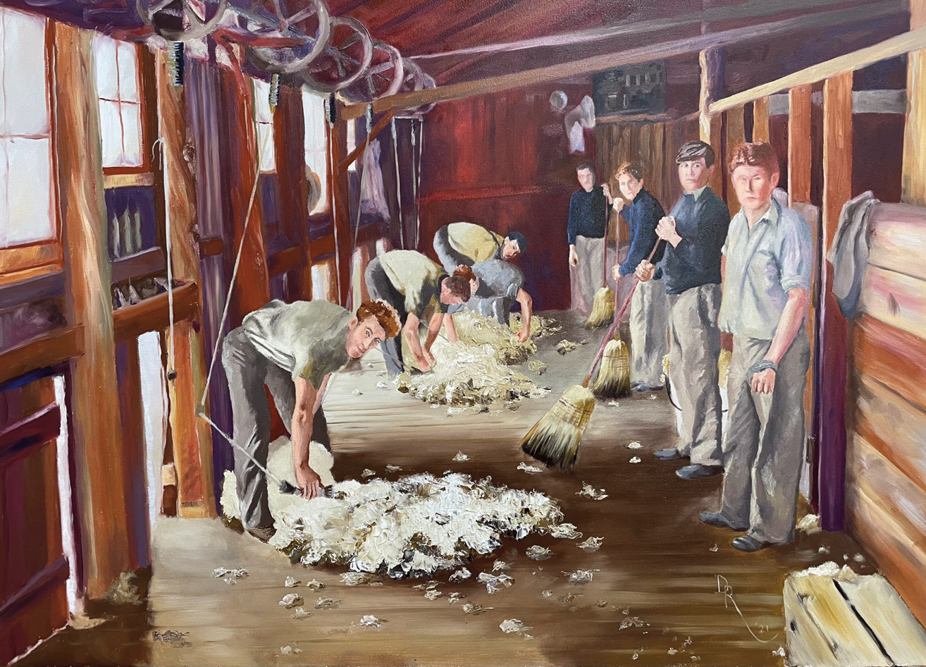 In the Shearing Shed Yanco Welfare Farm by Dorothy Roddy