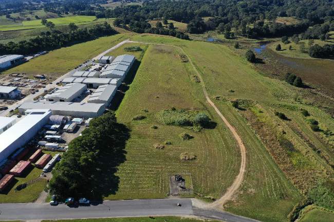 A shot from above of the new industrial land swap area at South Murwillumbah.