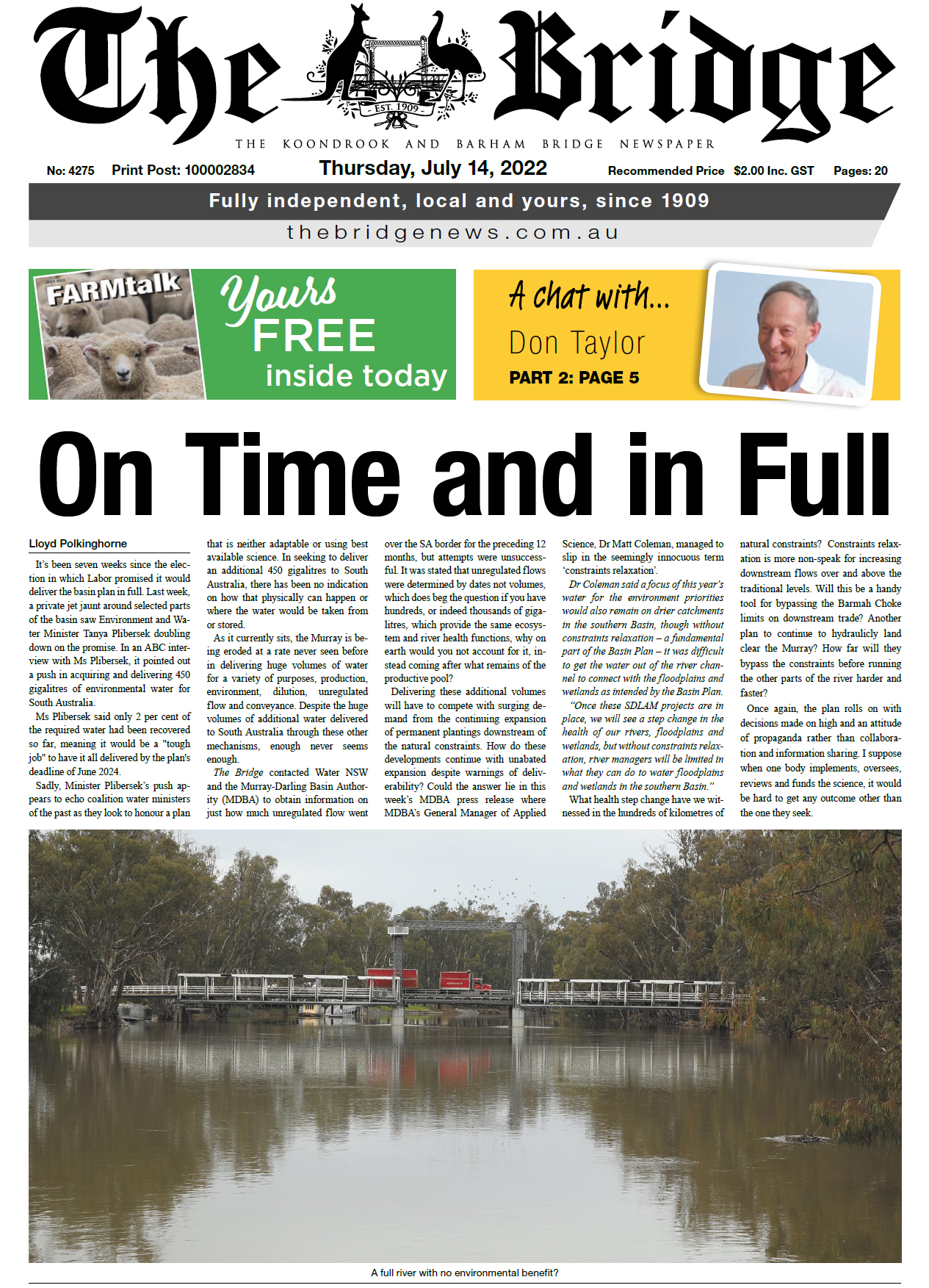 The Koondrook and Barham Bridge Newspaper 14 July 2022