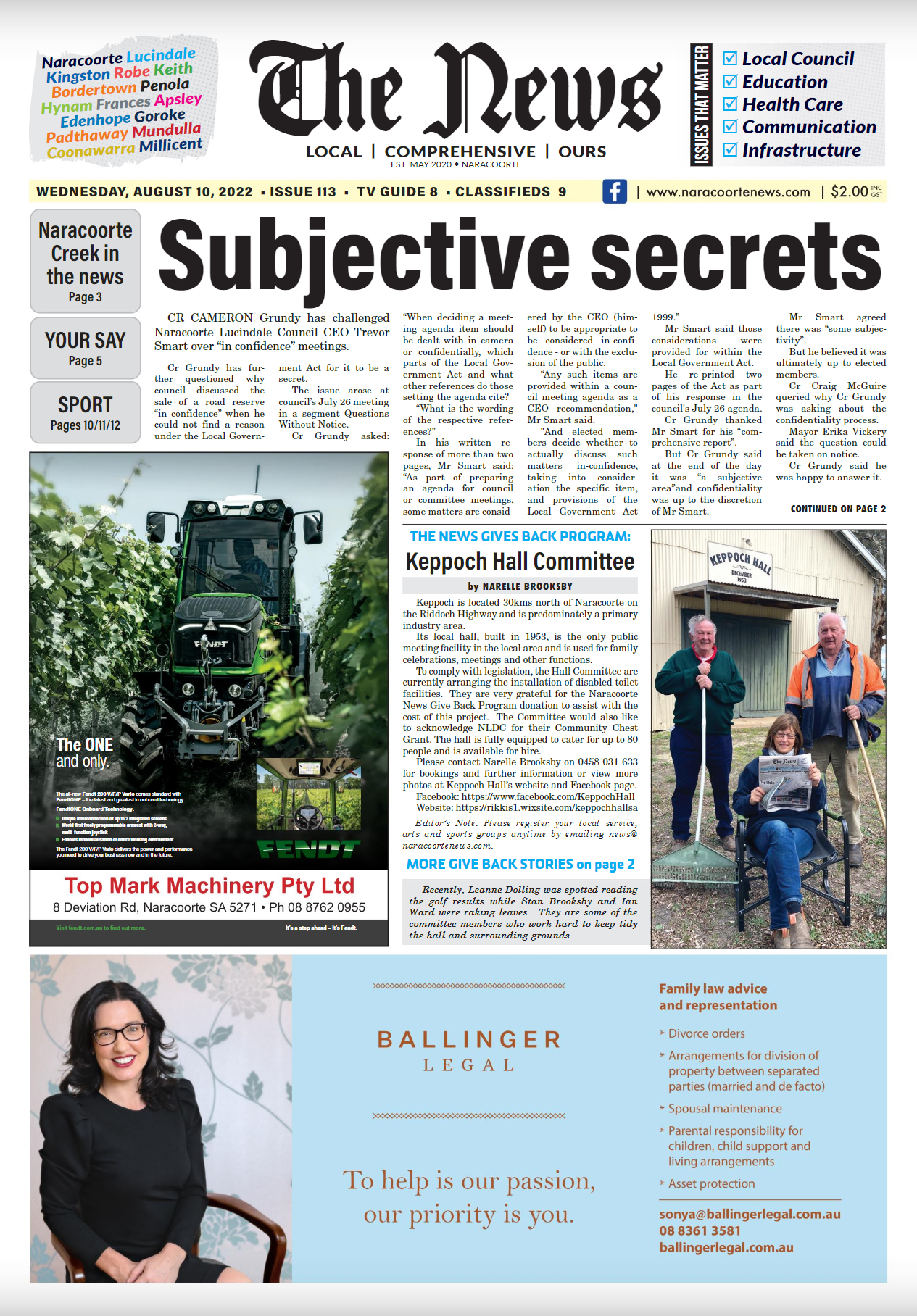 Naracoorte Community News 10 August 2022