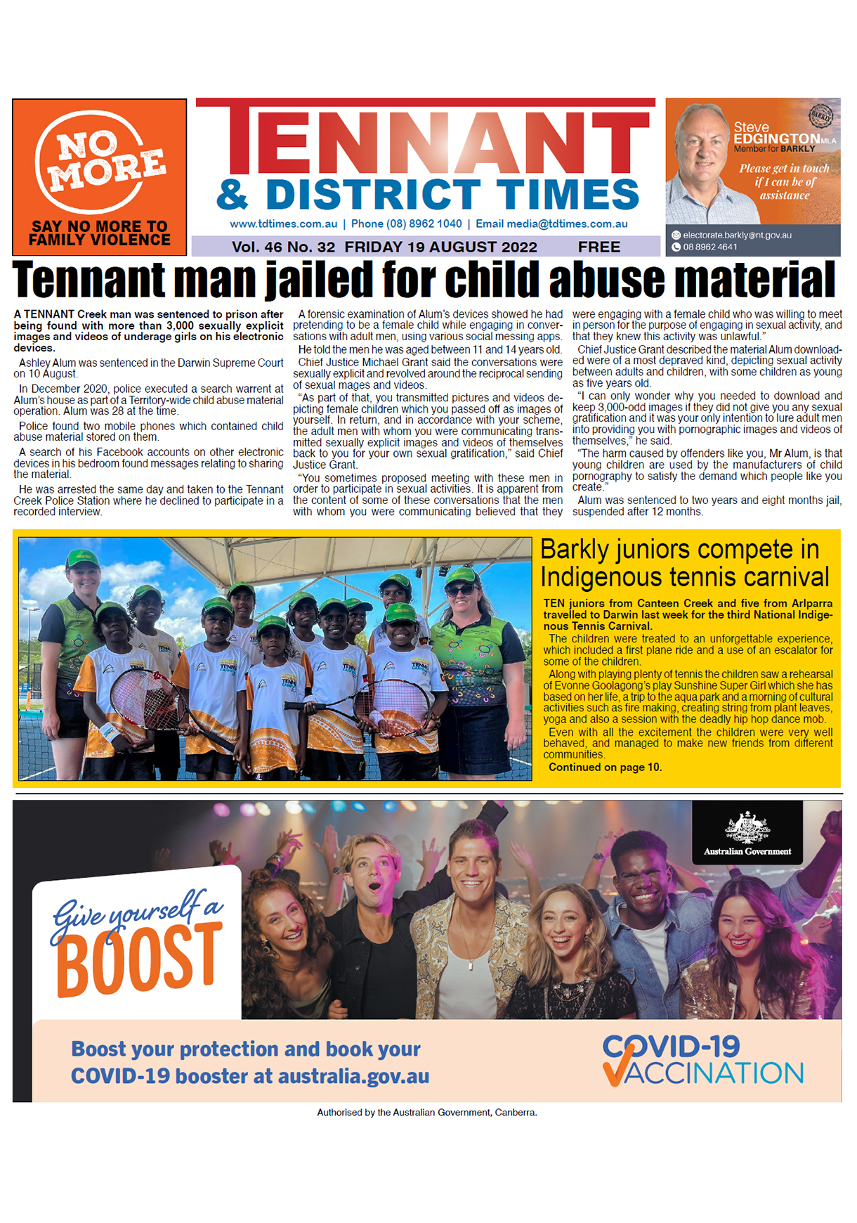 Tennant & District Times 19 August 2022