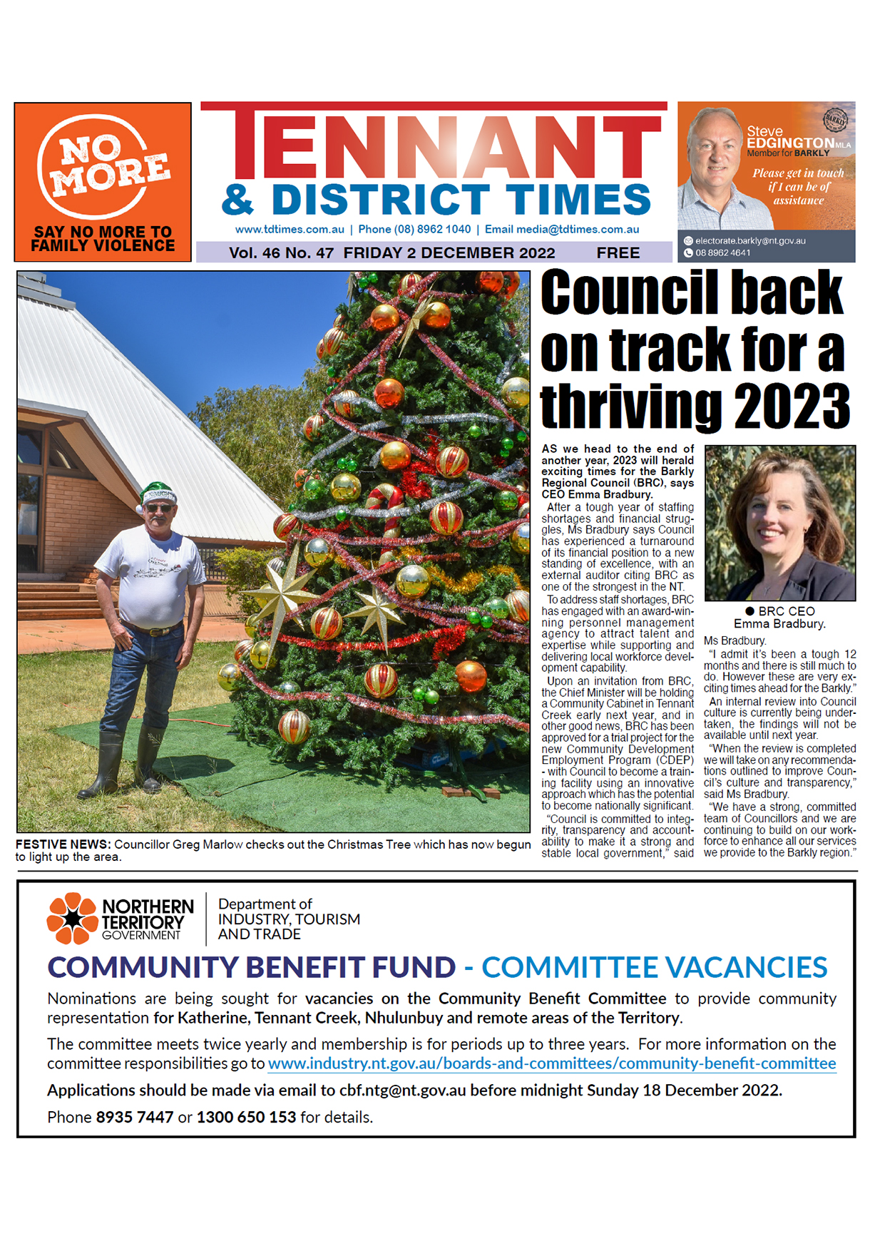 Tennant & District Times 2 December 2022