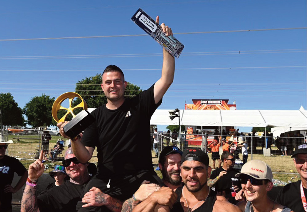 There was no taking the smile of Jake Myers face after his second Burnout Masters victory.