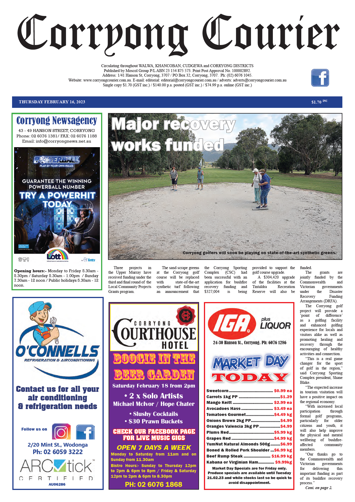 Corryong Courier 16 February 2023