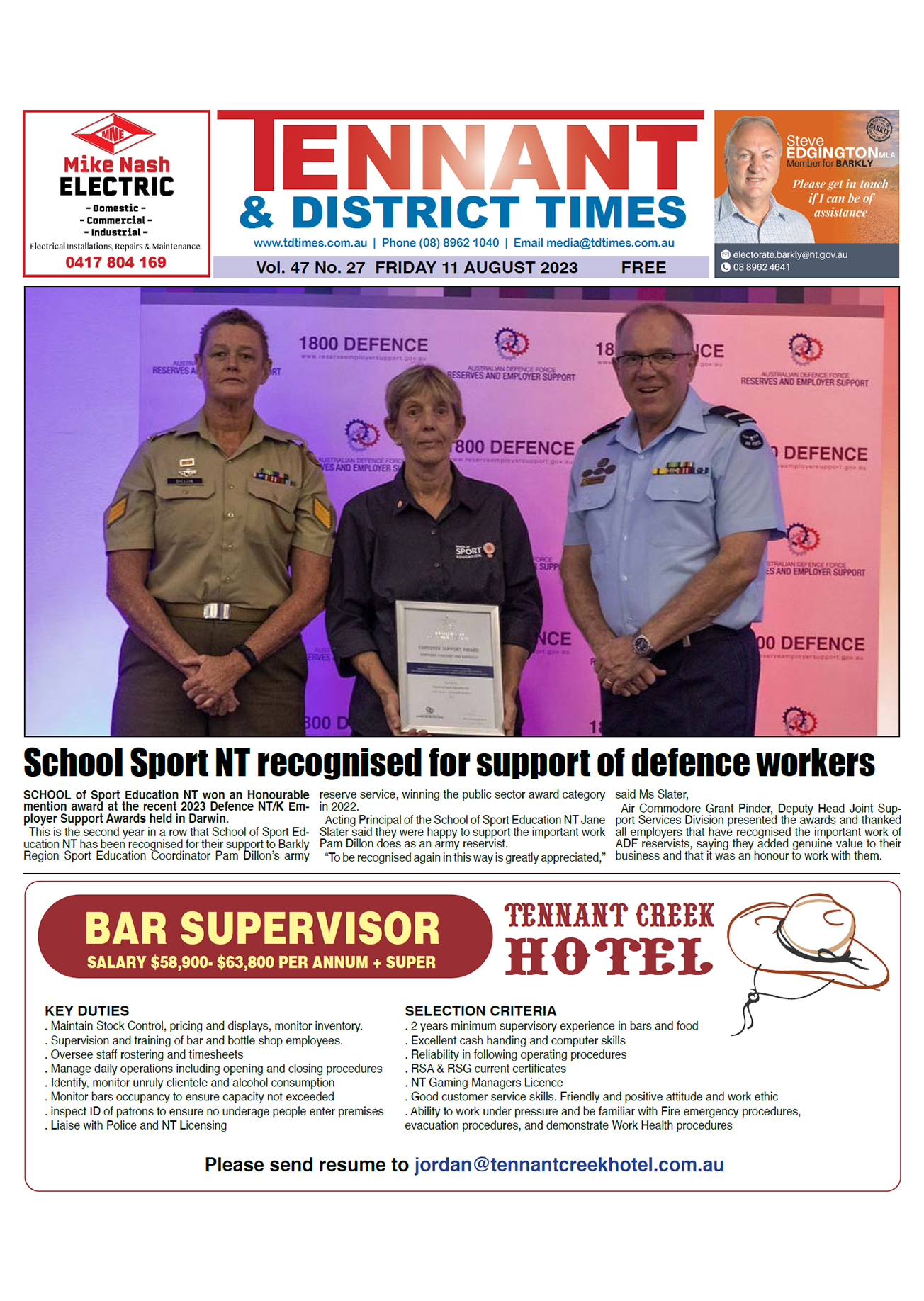 Tennant & District Times 11 August 2023