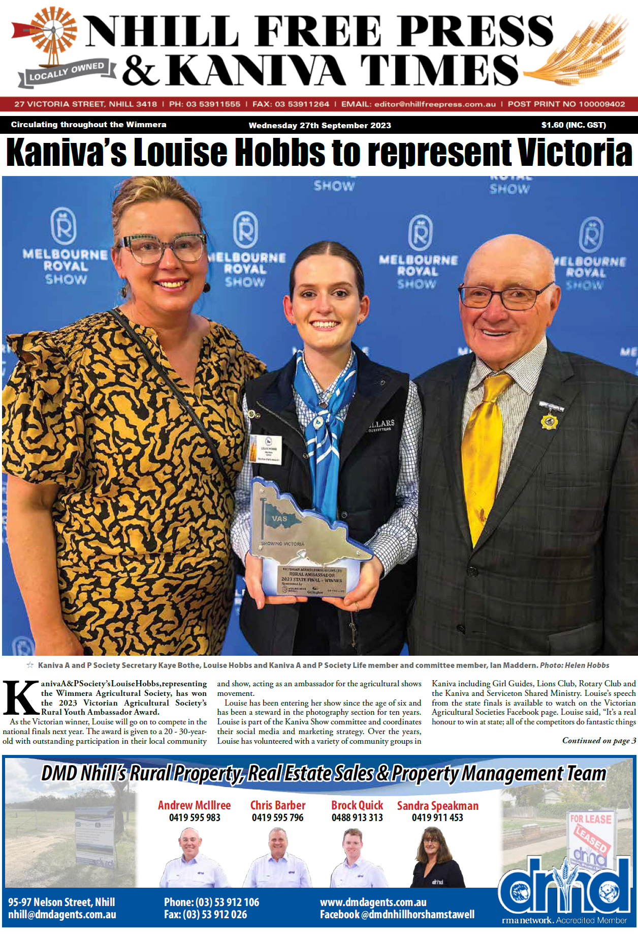 Nhill Free Press & Kaniva Times, 27 September 2023