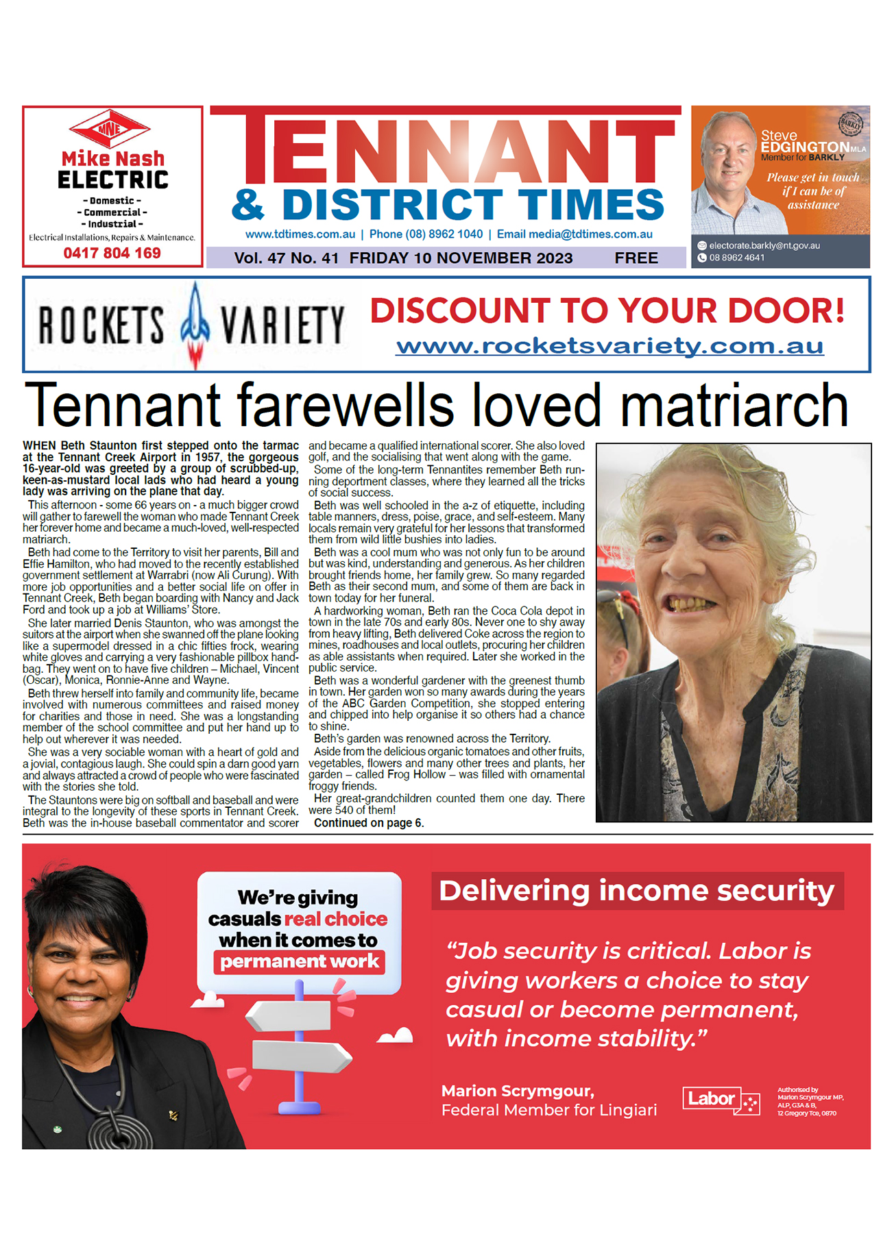 Tennant & District Times 10 November 2023