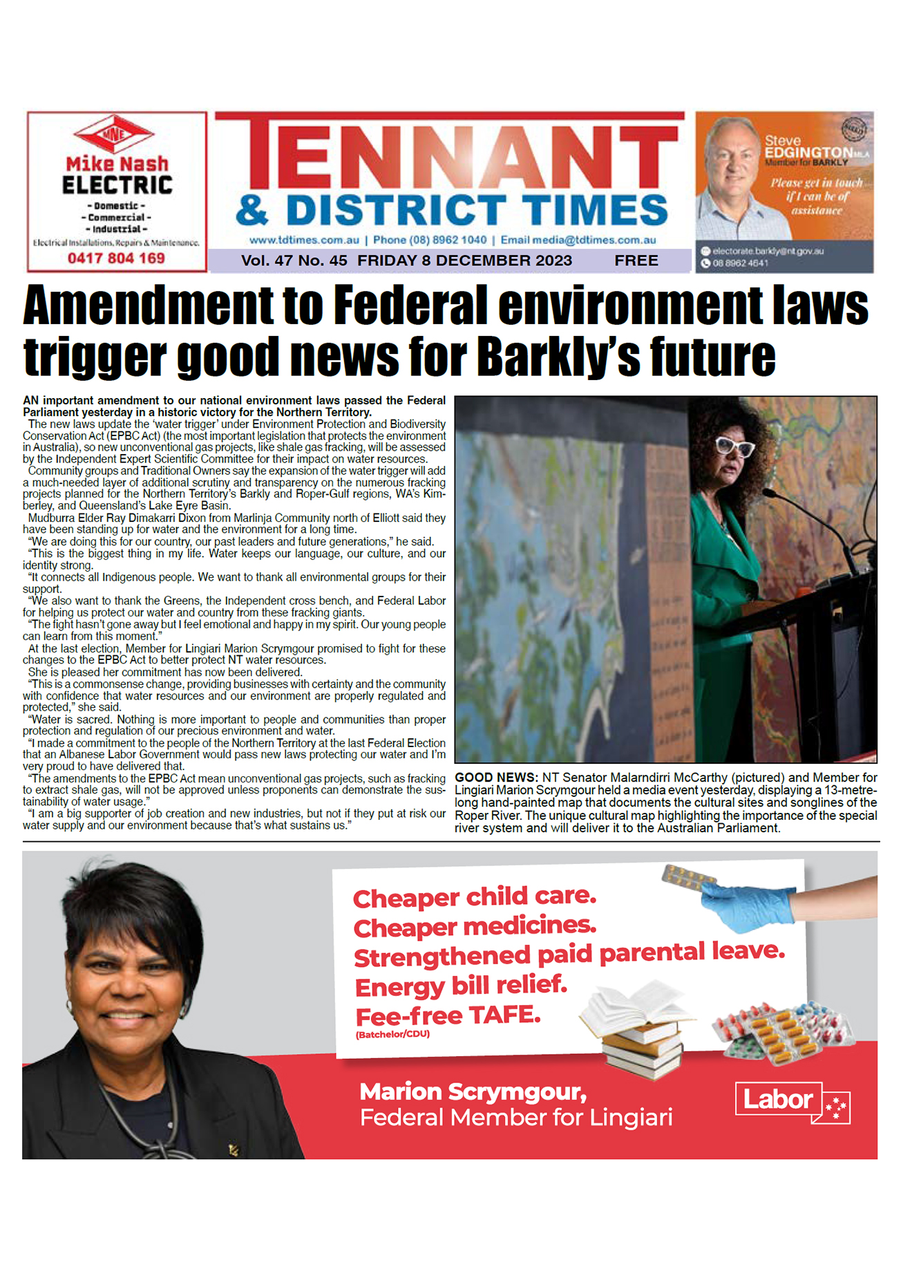 Tennant & District Times, 8 December 2023