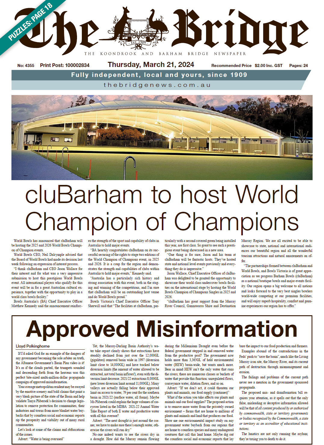 The Koondrook and Barham Bridge Newspaper 21 March 2024