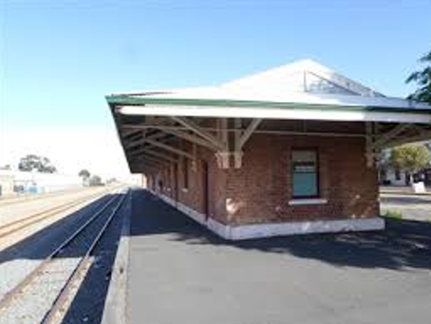 Abandoned railway building