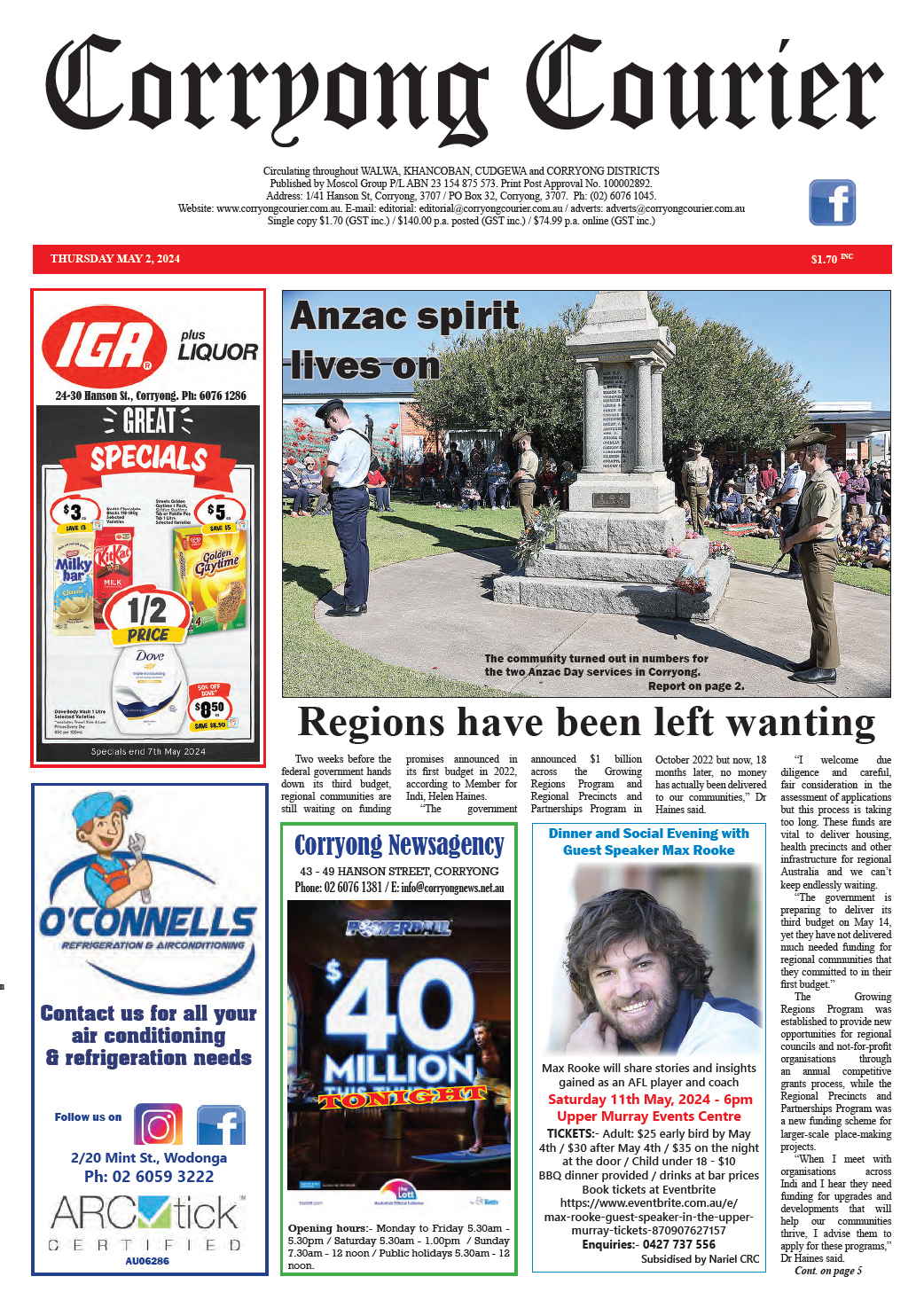 Corryong Courier 2 May 2024