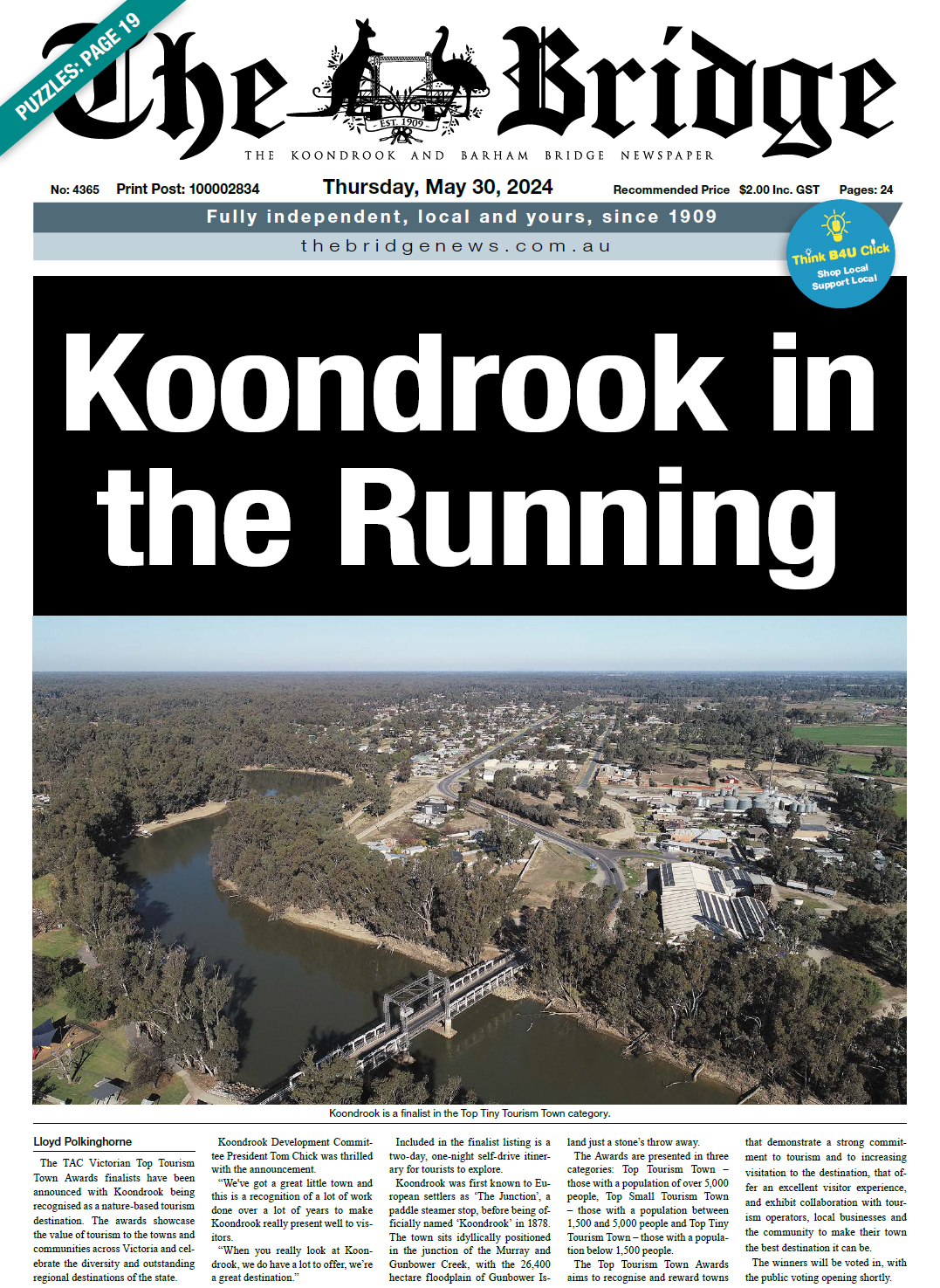 The Koondrook and Barham Bridge Newspaper 30 May 2024