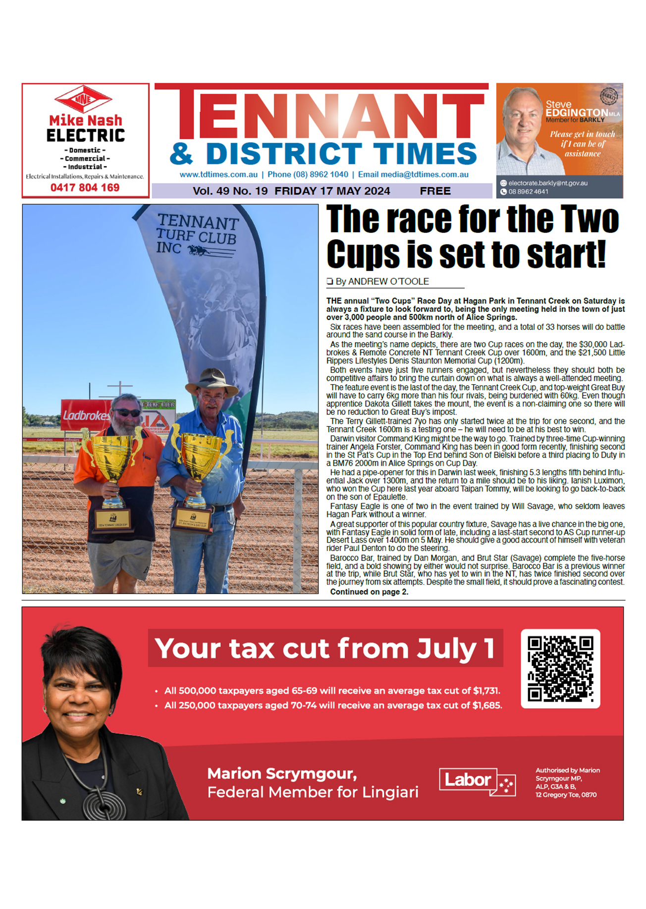 Tennant & District Times 17 May 2024