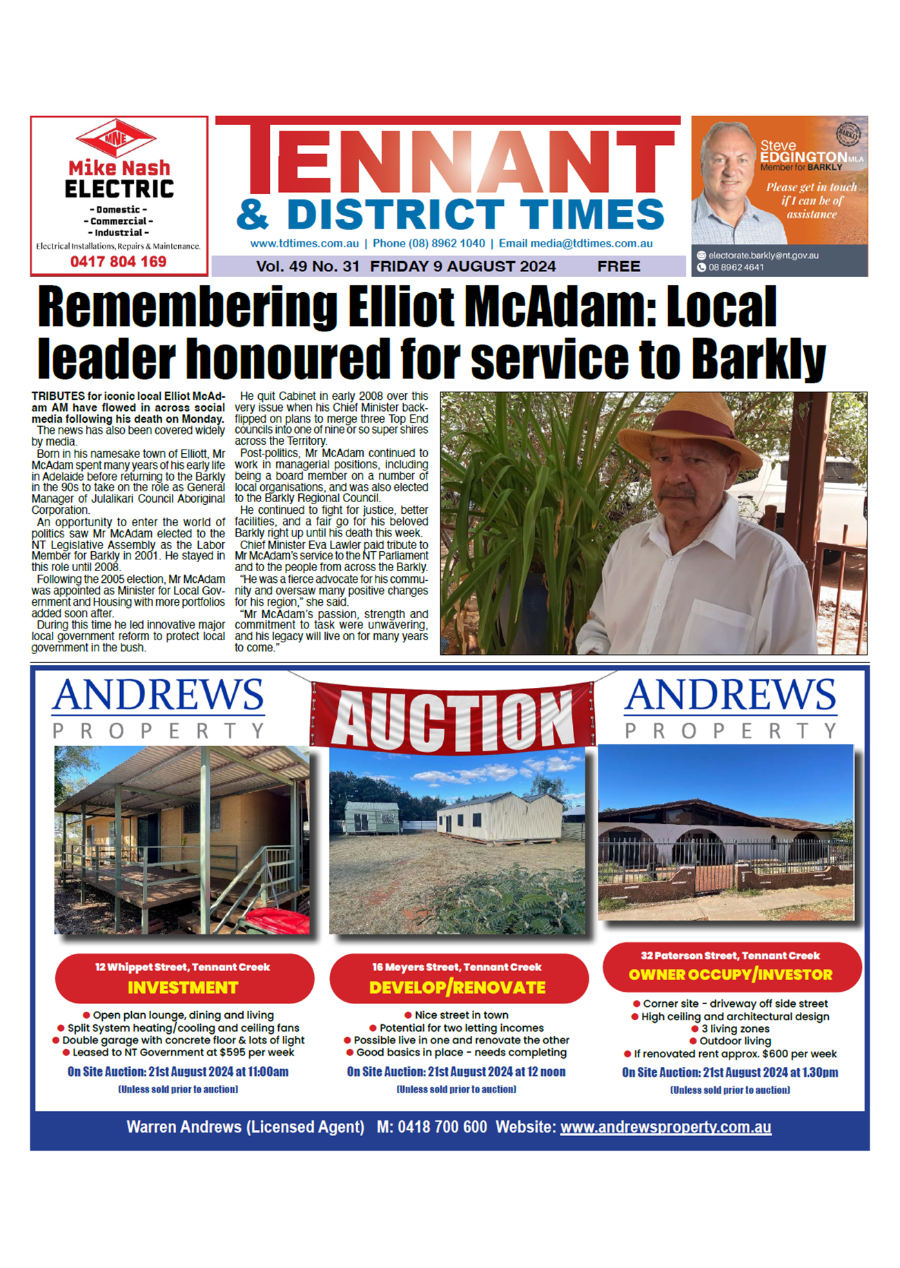Tennant & District Times 9 August 2024