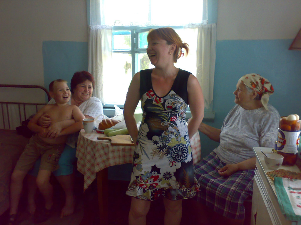 Rural family in Ukraine