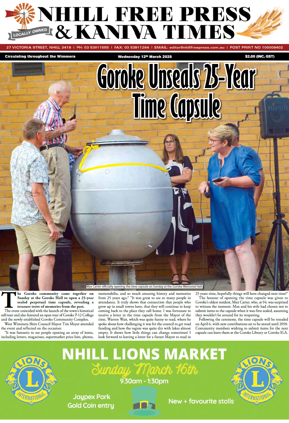 Nhill Free Press & Kaniva Times 12 March 2025