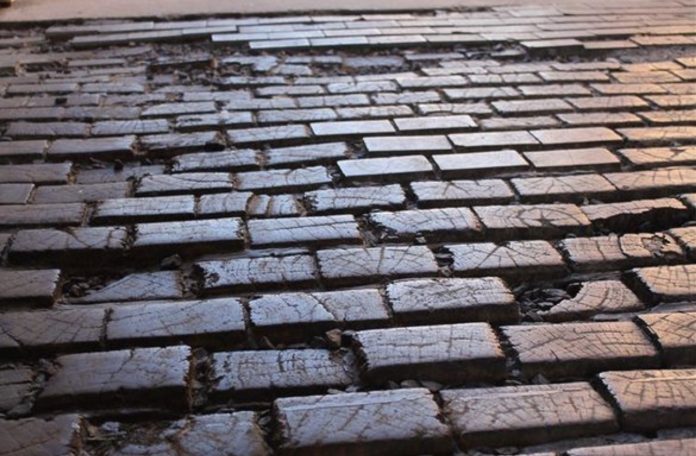 Wooden road blocks