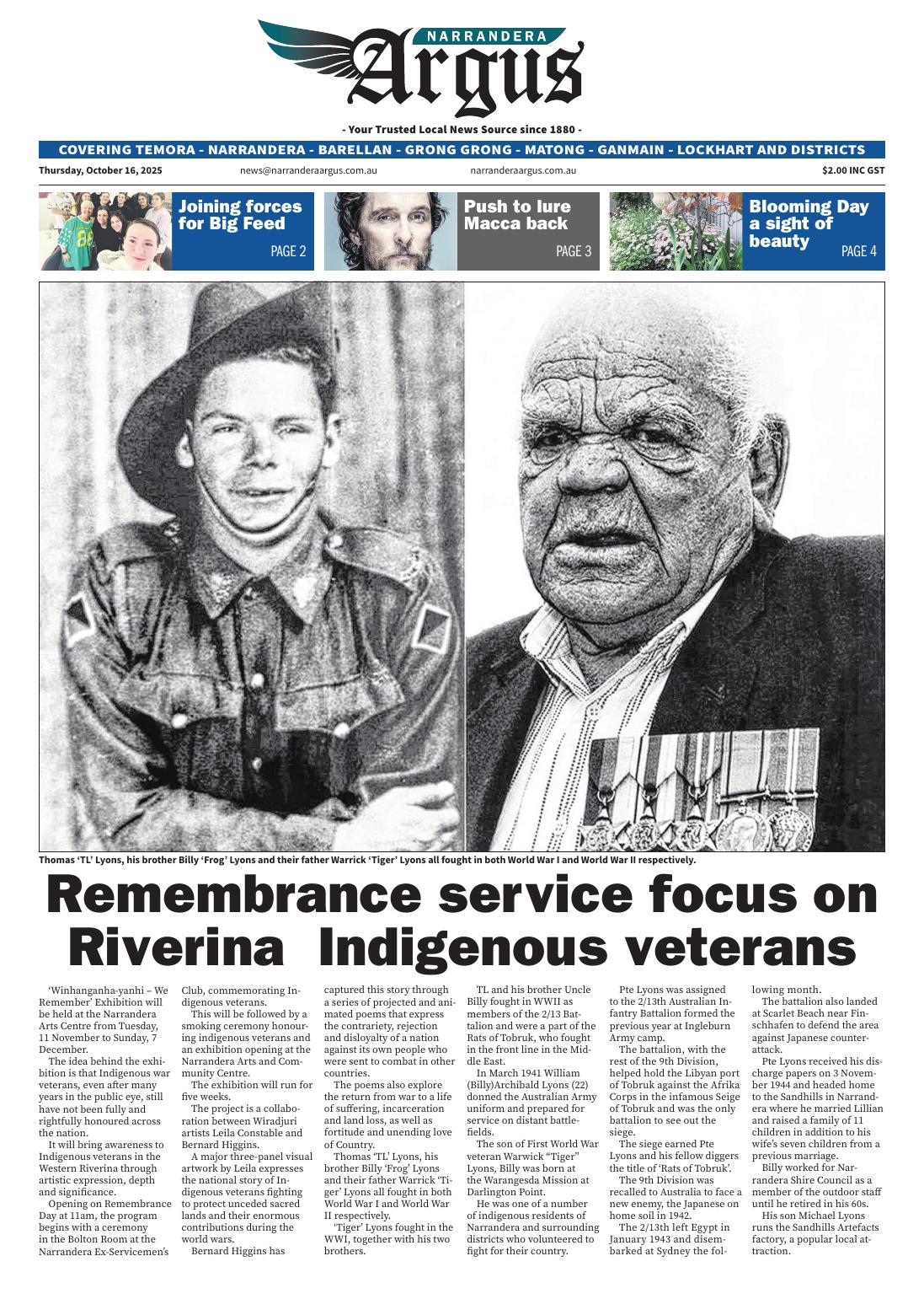 Narrandera Argus, 16 October 2025