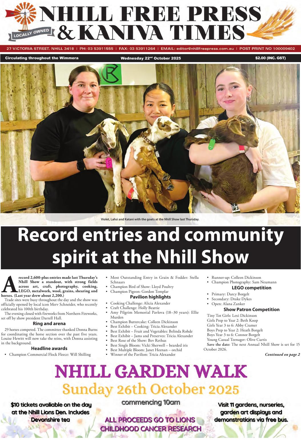Nhill Free Press & Kaniva Times, 22 October 2025