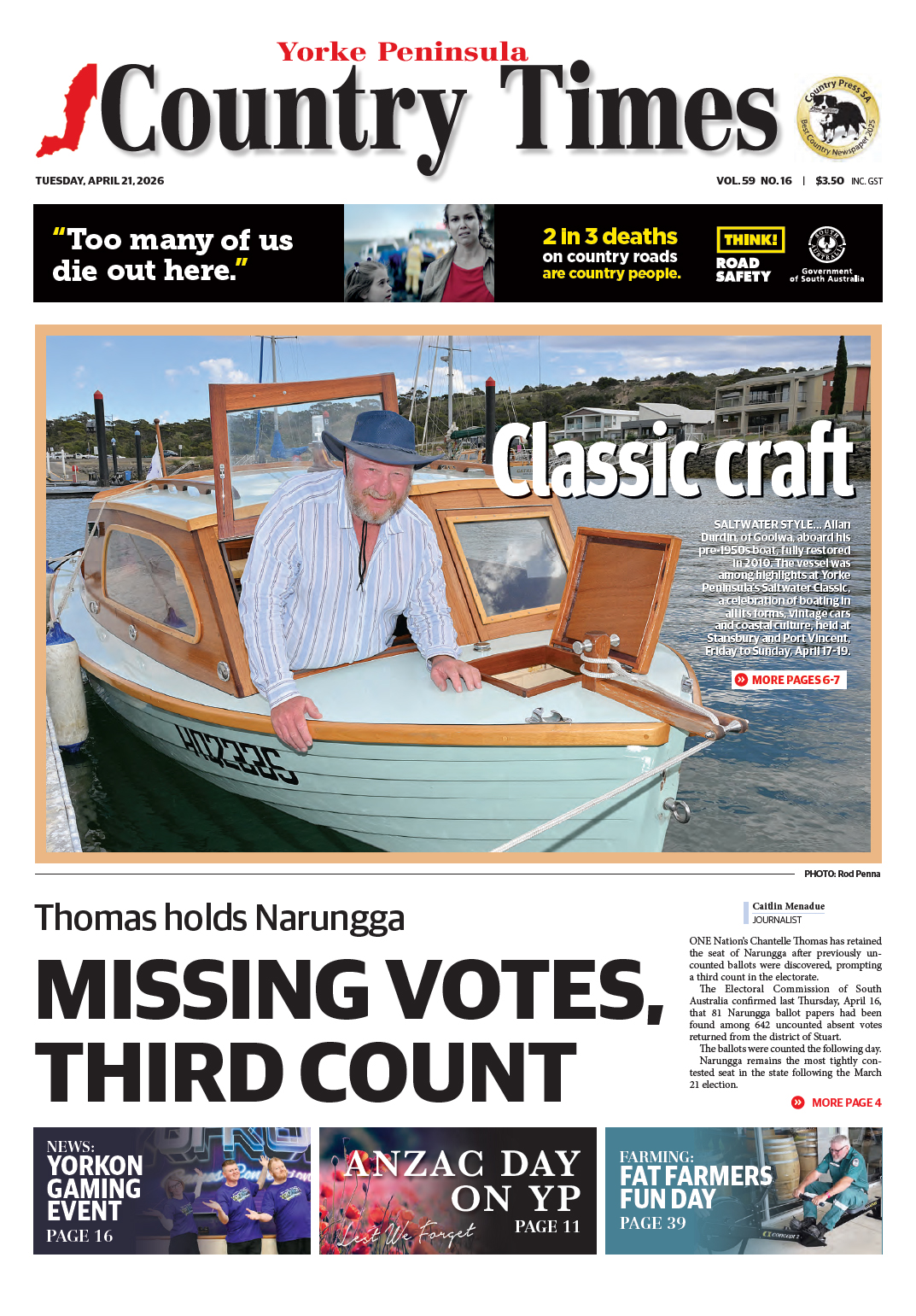 Yorke Peninsula Country Times 21 April 2026