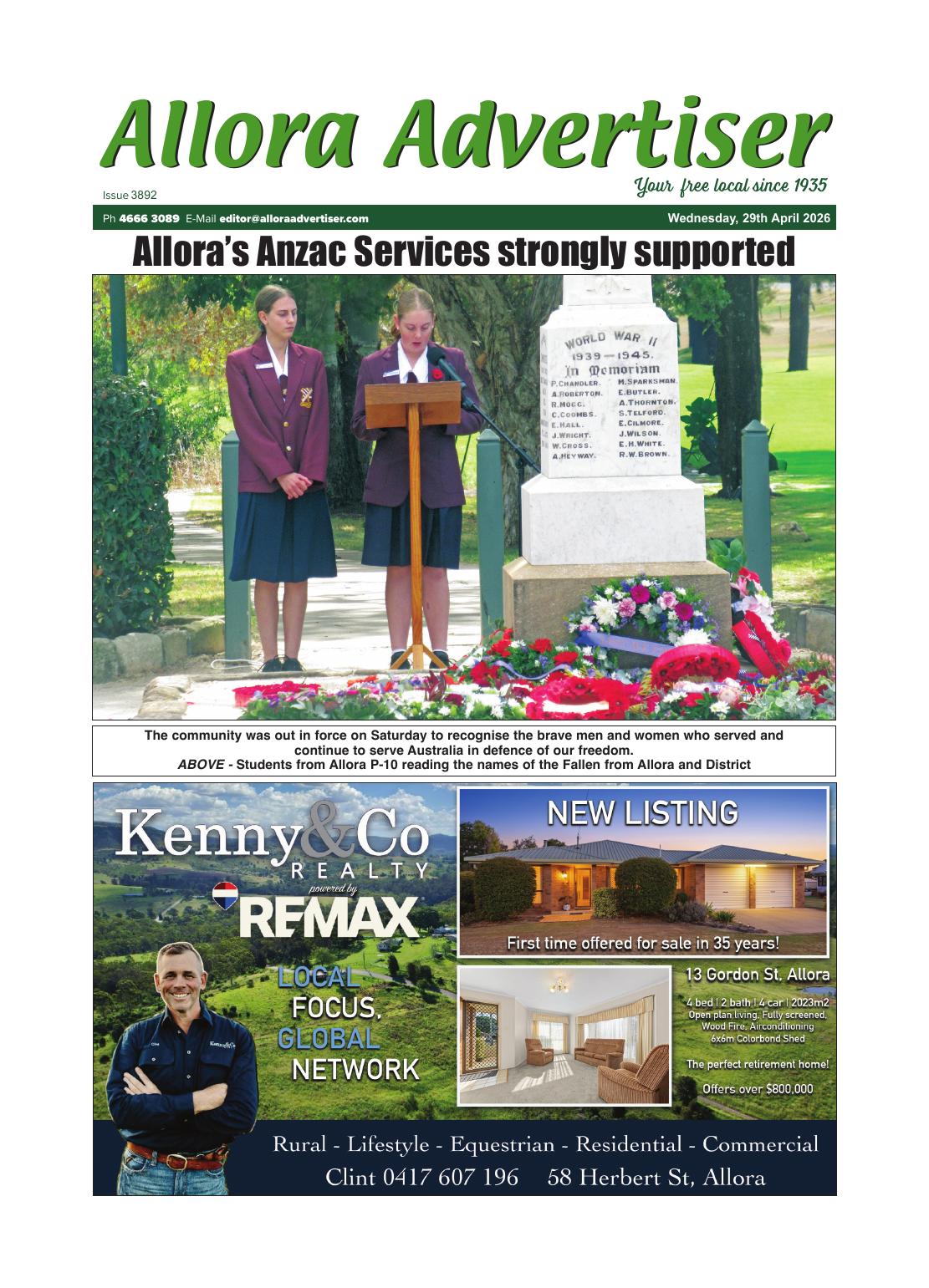 Allora Advertiser 29 April 2026