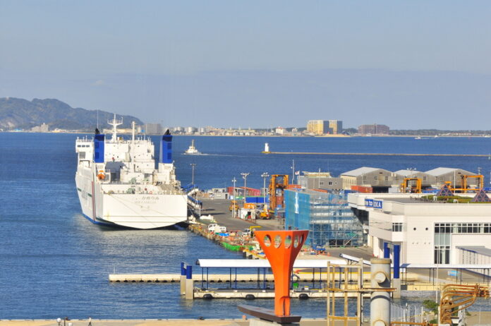 Container Terminal in Fukuoka Port , Japan
